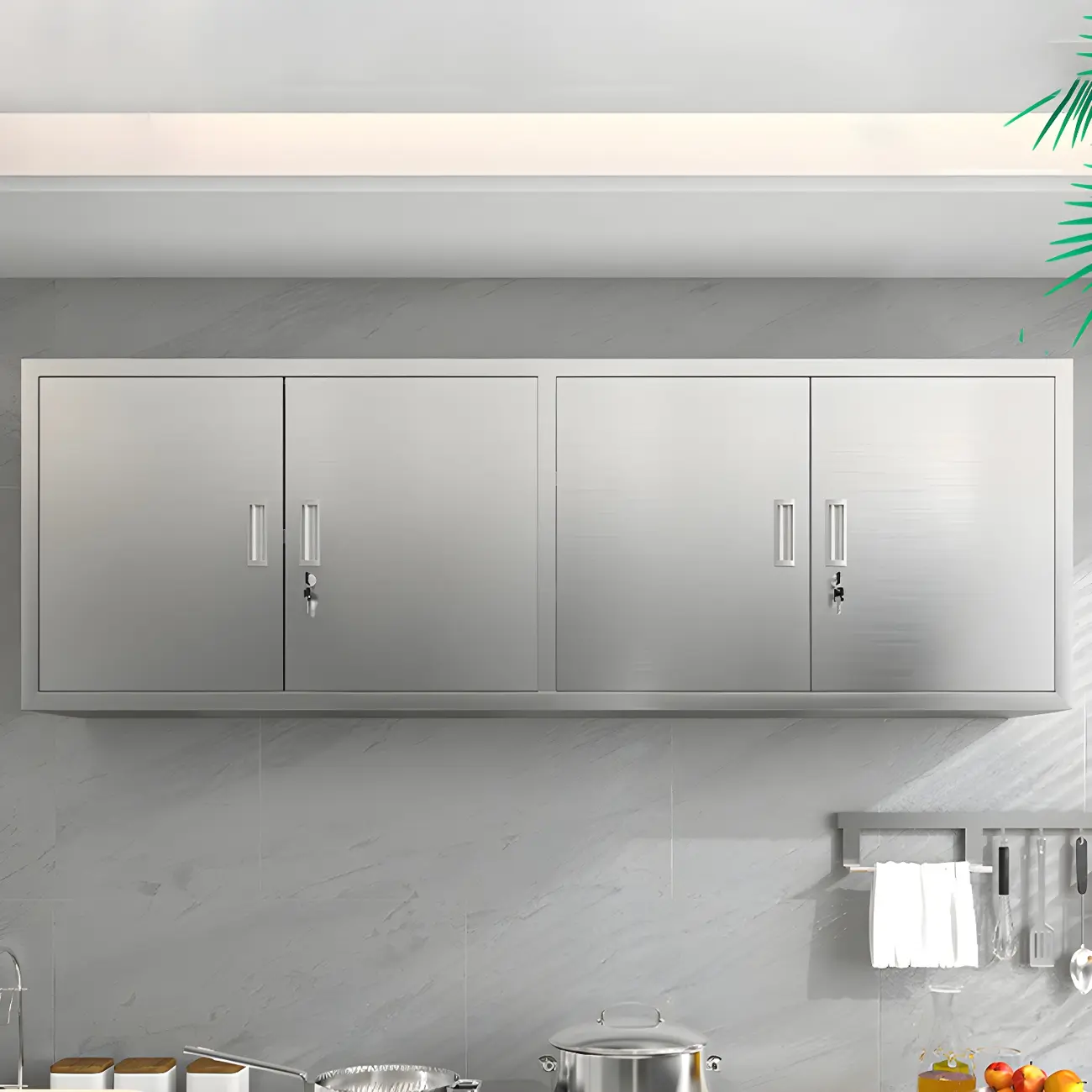 Adjustable Stainless Steel Wall-Mounted Display Cabinet Image - 4 | homeyfad