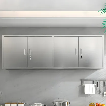 Adjustable Stainless Steel Wall-Mounted Display Cabinet Image - 4