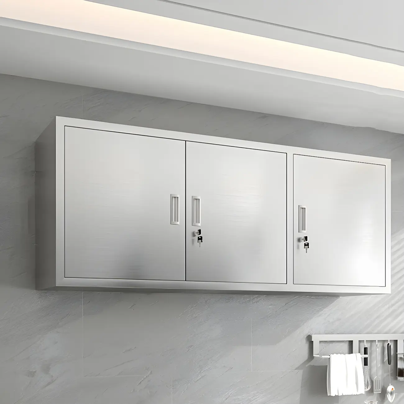 Adjustable Stainless Steel Wall-Mounted Display Cabinet Image - 9 | homeyfad