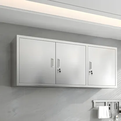 Adjustable Stainless Steel Wall-Mounted Display Cabinet Image - 9