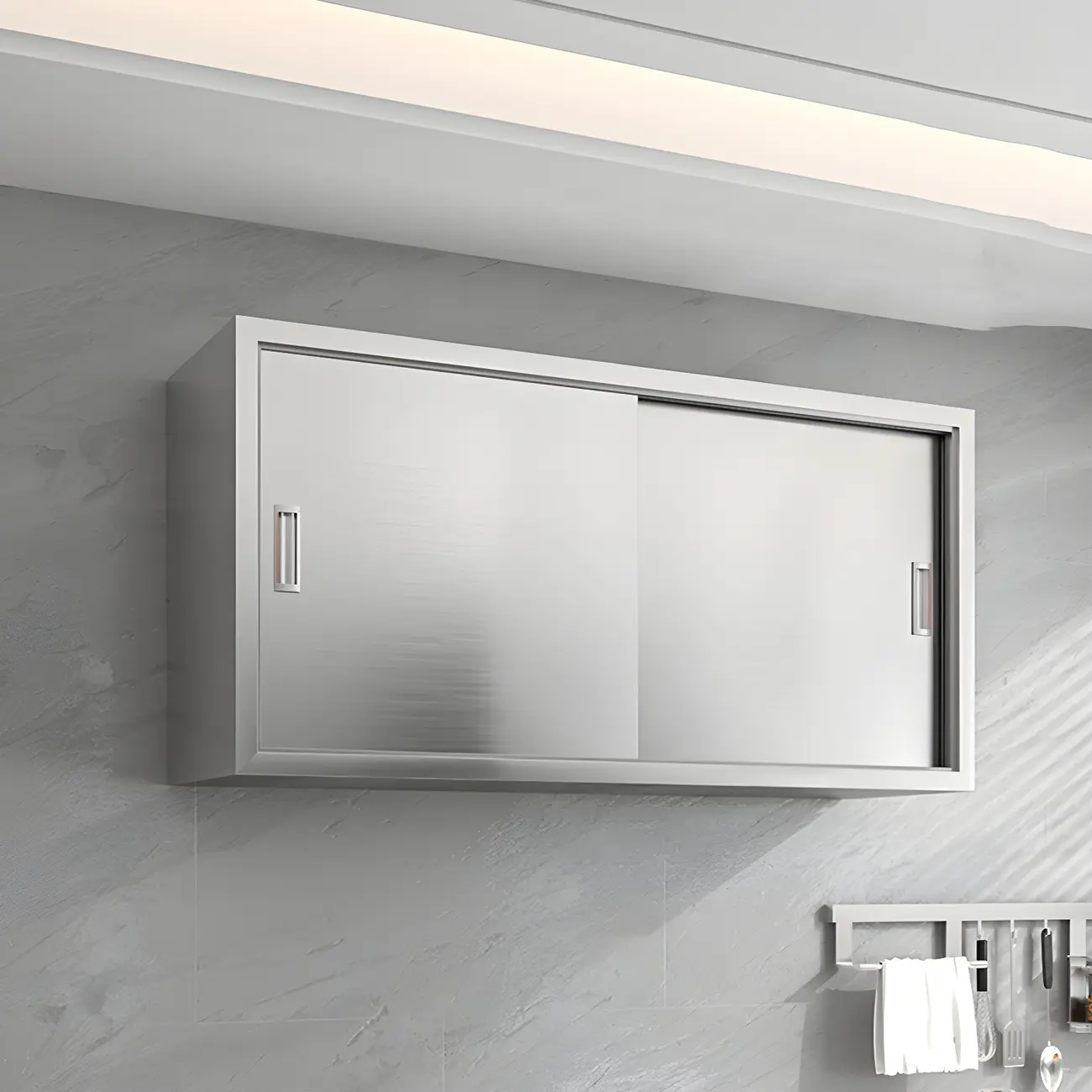 Adjustable Stainless Steel Wall-Mounted Display Cabinet Image - 13 | homeyfad