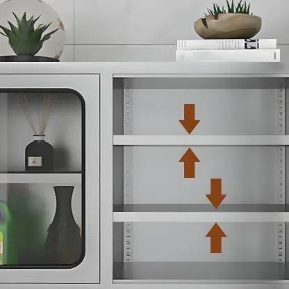 Adjustable Stainless Steel Wall-Mounted Display Cabinet Image - 14
