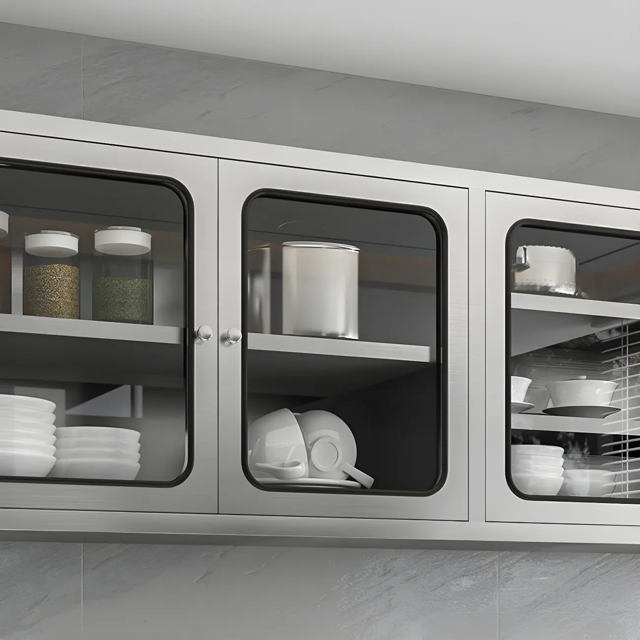 Adjustable Stainless Steel Wall-Mounted Display Cabinet Image - 17 | homeyfad