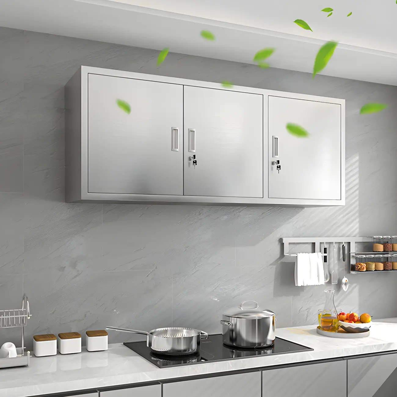 Adjustable Stainless Steel Wall-Mounted Display Cabinet Image - 18 | homeyfad