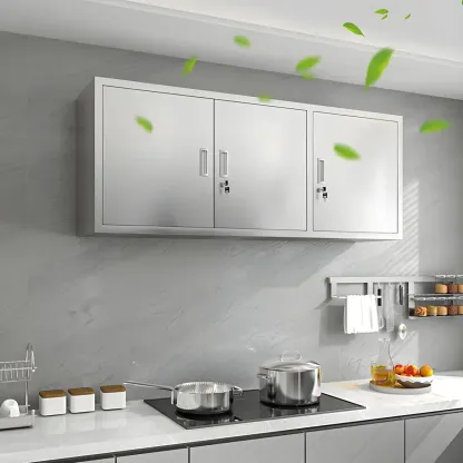 Adjustable Stainless Steel Wall-Mounted Display Cabinet Image - 18