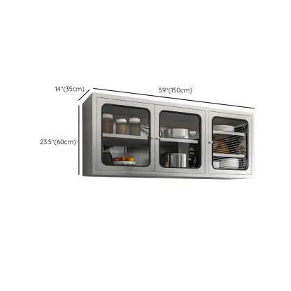 Adjustable Stainless Steel Wall-Mounted Display Cabinet Image - 22