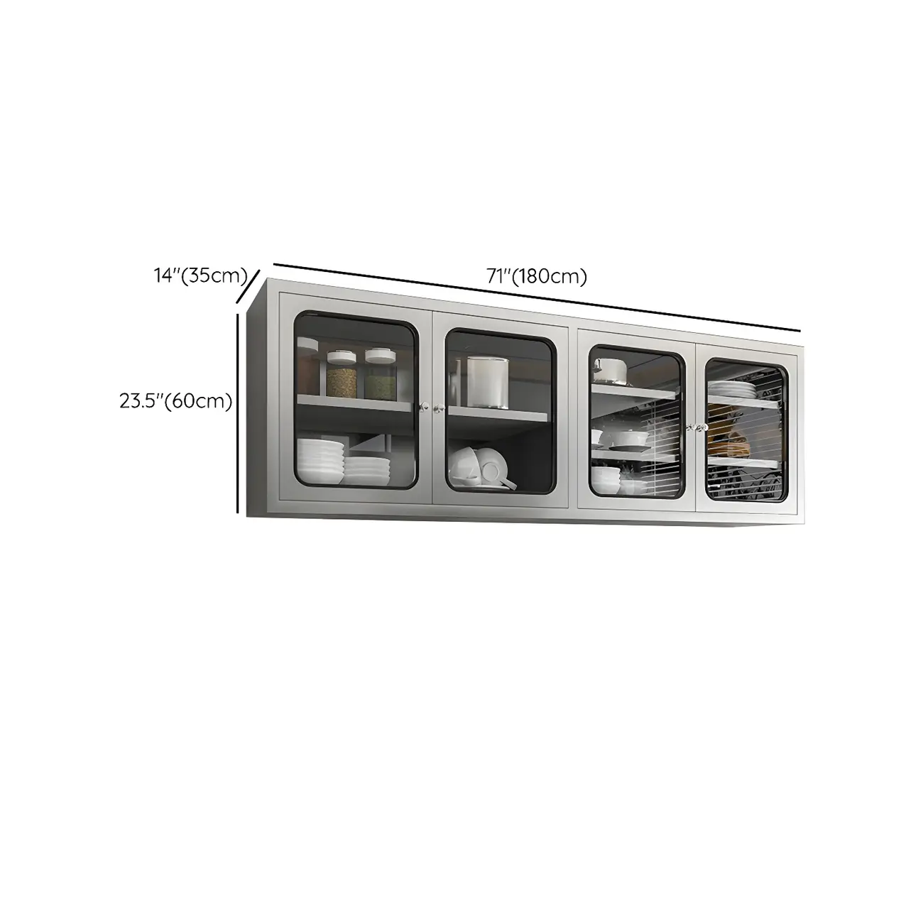 Adjustable Stainless Steel Wall-Mounted Display Cabinet Image - 25 | homeyfad