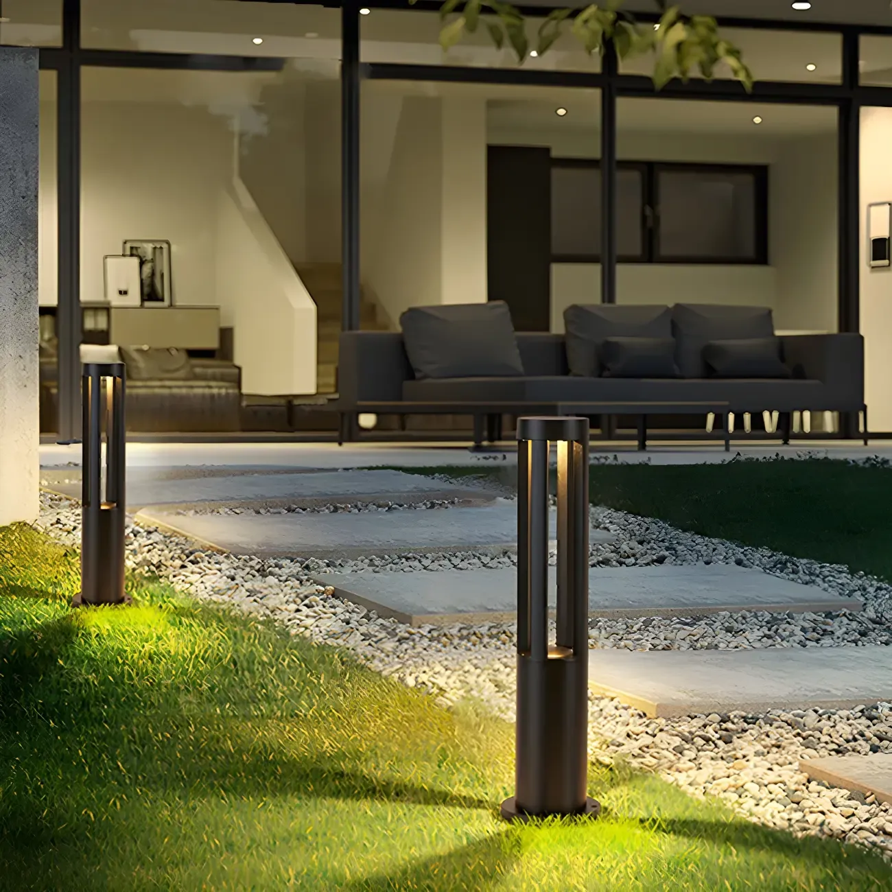 Wired Geometric Simple Metal Post Cap Light Image - 8