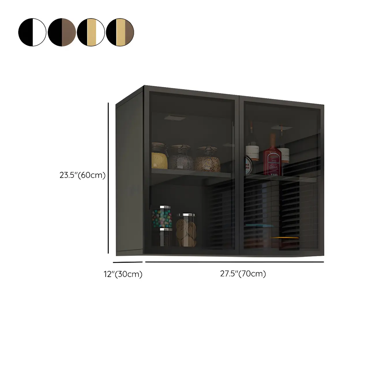 Black Wood Floating Mount Glass Dooor Kitchen China Cabinet #size | homeyfad