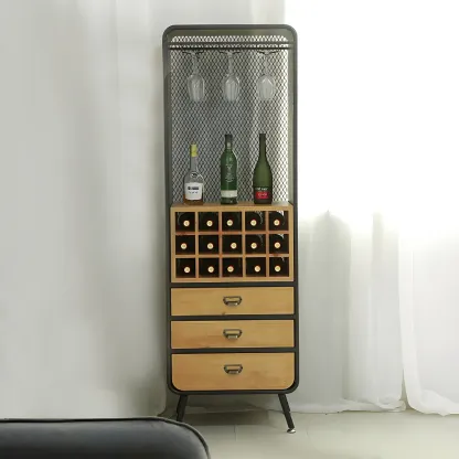 Industrial Light Wood Wine Rack for 13-24 Bottles Image - 2