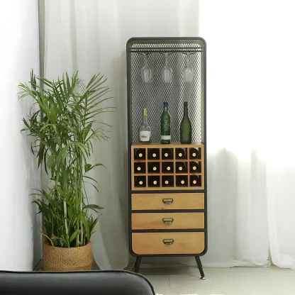 Industrial Light Wood Wine Rack for 13-24 Bottles Image - 4