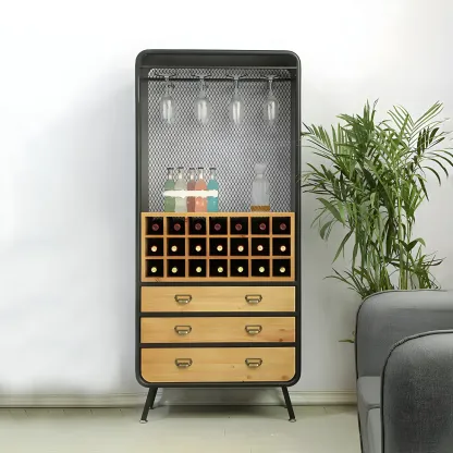 Industrial Light Wood Wine Rack for 13-24 Bottles Image - 5