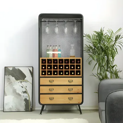 Industrial Light Wood Wine Rack for 13-24 Bottles Image - 7