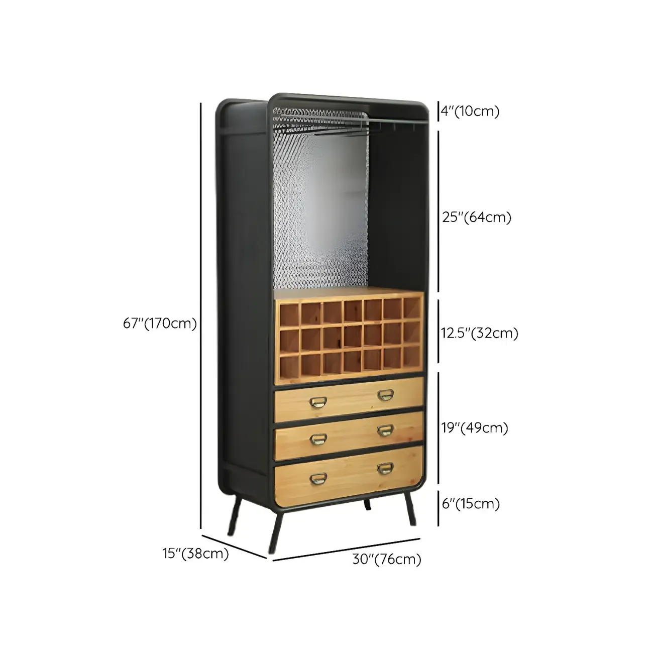 Industrial Light Wood Wine Rack for 13-24 Bottles Image - 15