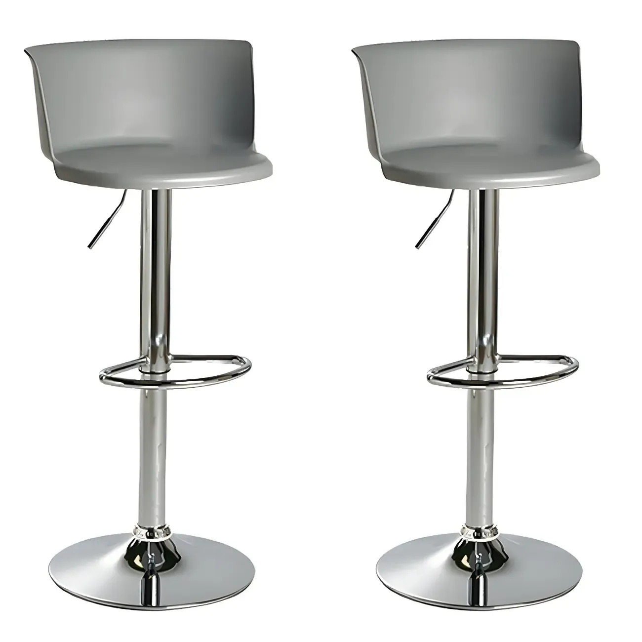 Glam Metal Swivel Adjustable Bar Stools with Footrest for Kitchen Image - 6