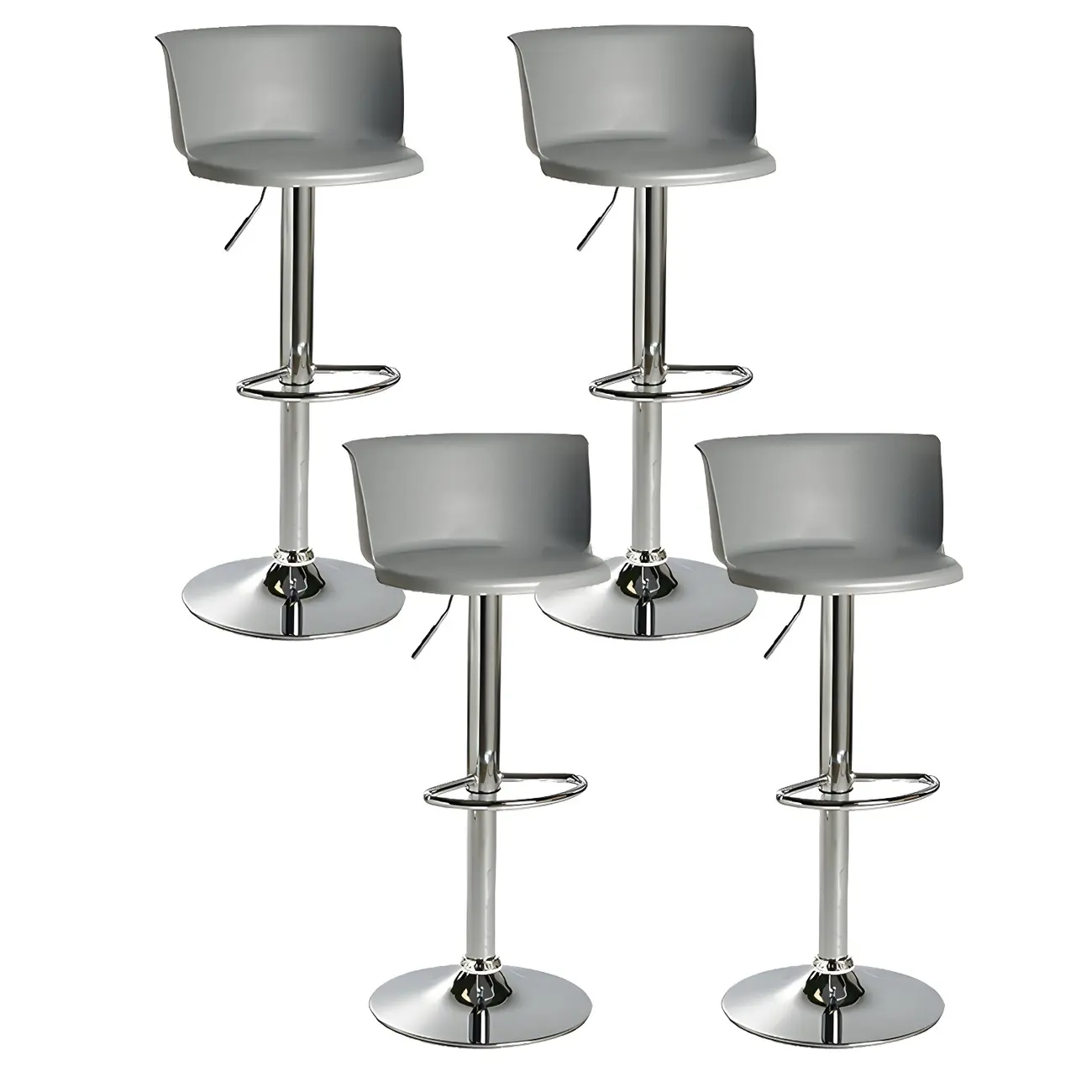 Glam Metal Swivel Adjustable Bar Stools with Footrest for Kitchen Image - 8 | homeyfad