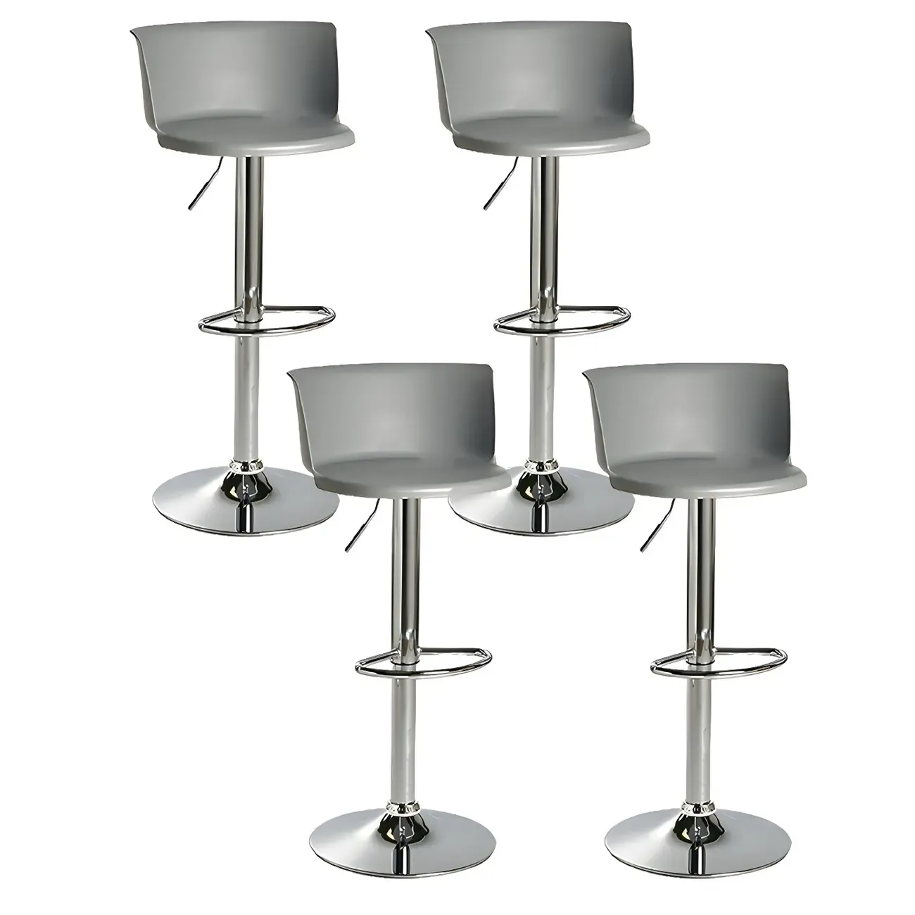 Glam Metal Swivel Adjustable Bar Stools with Footrest for Kitchen Image - 8