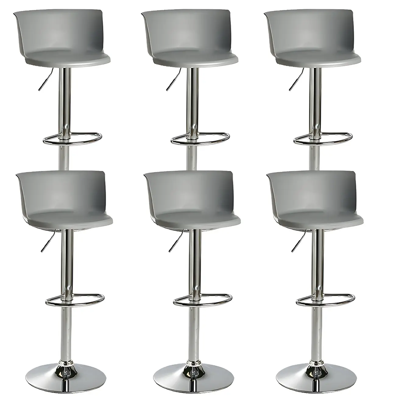 Glam Metal Swivel Adjustable Bar Stools with Footrest for Kitchen Image - 9 | homeyfad