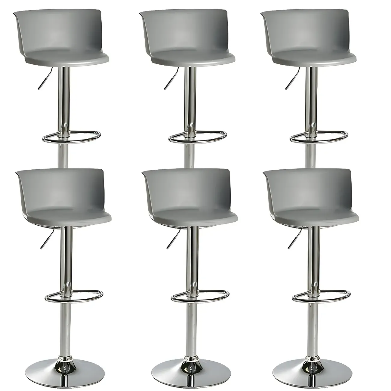 Glam Metal Swivel Adjustable Bar Stools with Footrest for Kitchen Image - 9