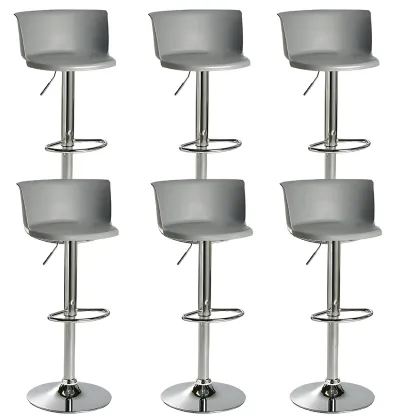 Glam Metal Swivel Adjustable Bar Stools with Footrest for Kitchen Image - 9