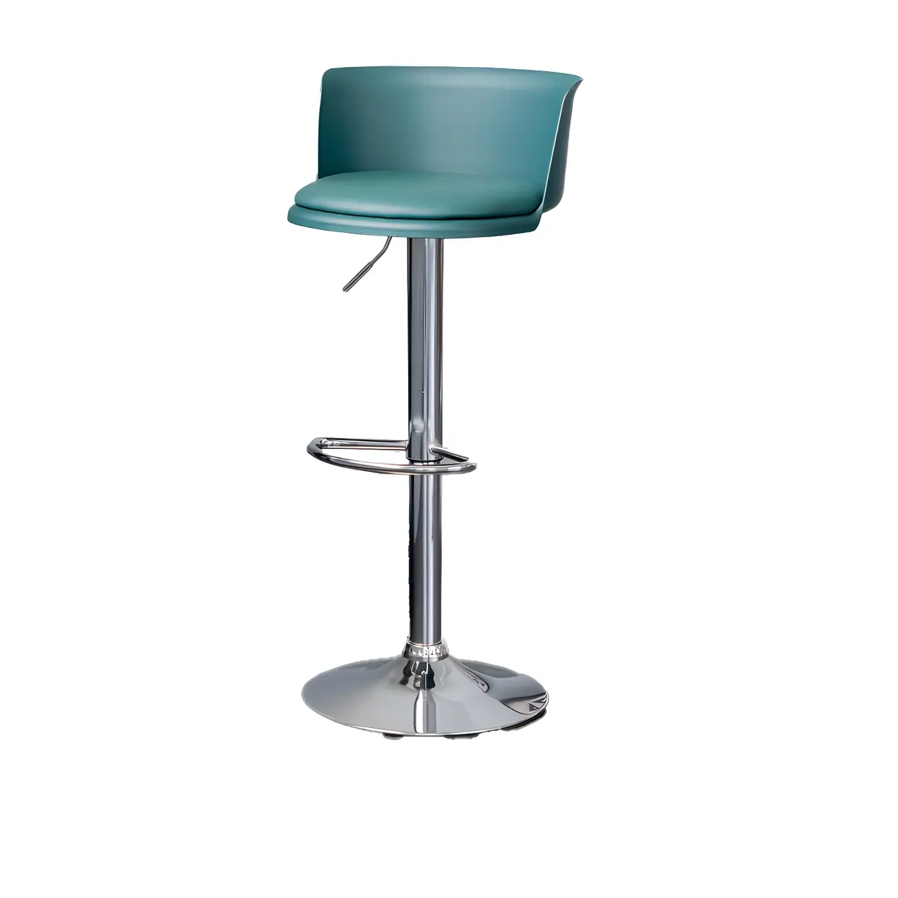Glam Metal Swivel Adjustable Bar Stools with Footrest for Kitchen Image - 10 | homeyfad