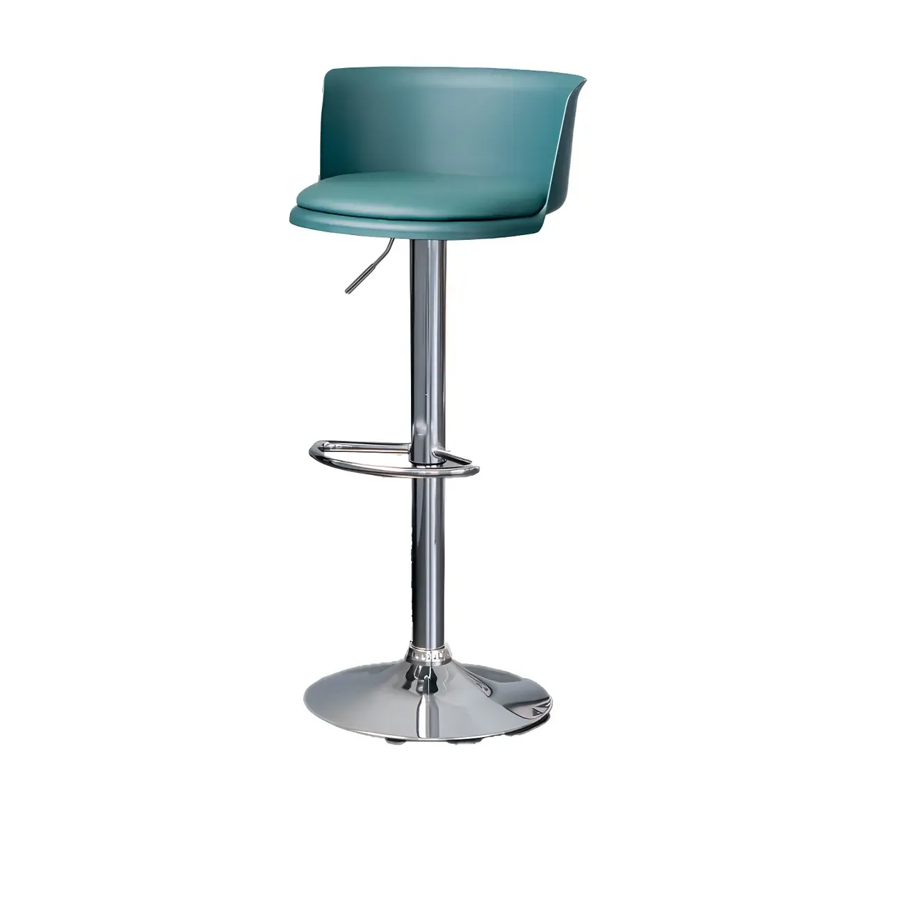 Glam Metal Swivel Adjustable Bar Stools with Footrest for Kitchen Image - 10