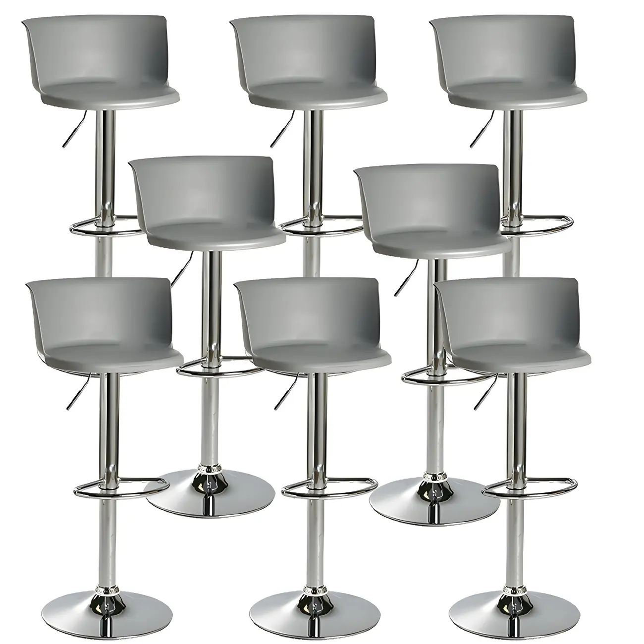 Glam Metal Swivel Adjustable Bar Stools with Footrest for Kitchen Image - 11 | homeyfad