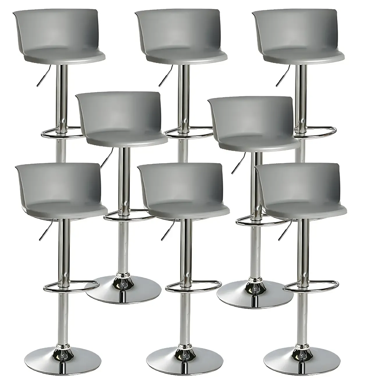 Glam Metal Swivel Adjustable Bar Stools with Footrest for Kitchen Image - 11