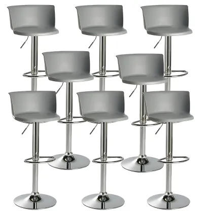 Glam Metal Swivel Adjustable Bar Stools with Footrest for Kitchen Image - 11