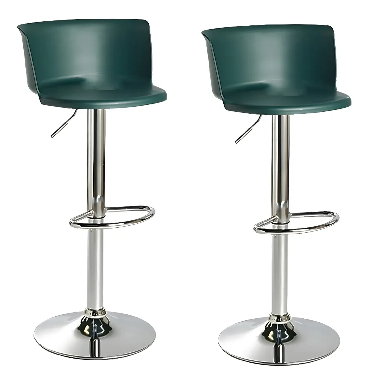 Glam Metal Swivel Adjustable Bar Stools with Footrest for Kitchen Image - 15