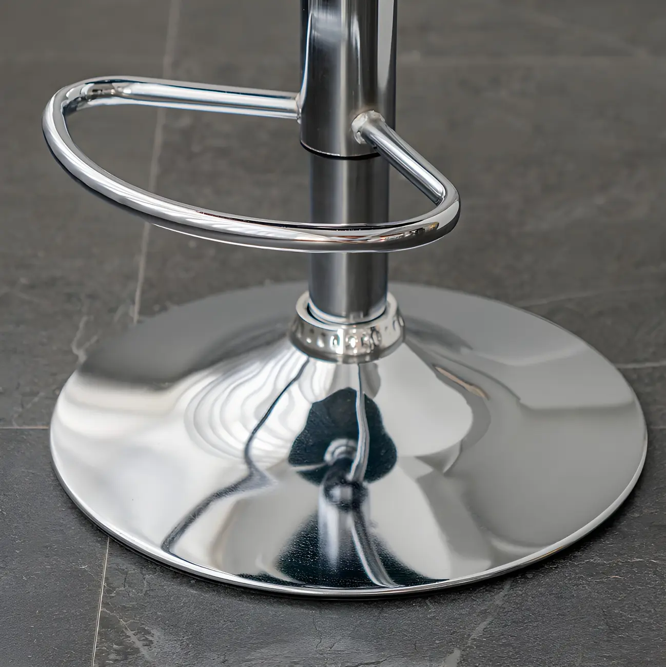Glam Metal Swivel Adjustable Bar Stools with Footrest for Kitchen Image - 18 | homeyfad