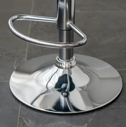 Glam Metal Swivel Adjustable Bar Stools with Footrest for Kitchen Image - 18