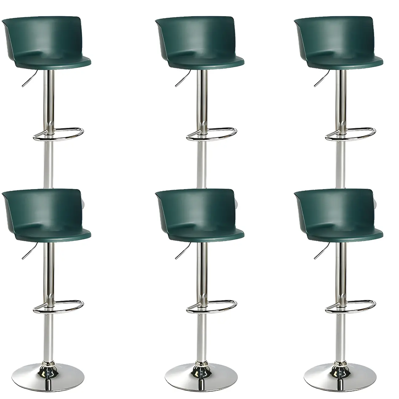 Glam Metal Swivel Adjustable Bar Stools with Footrest for Kitchen Image - 19 | homeyfad