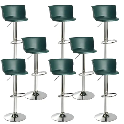 Glam Metal Swivel Adjustable Bar Stools with Footrest for Kitchen Image - 20