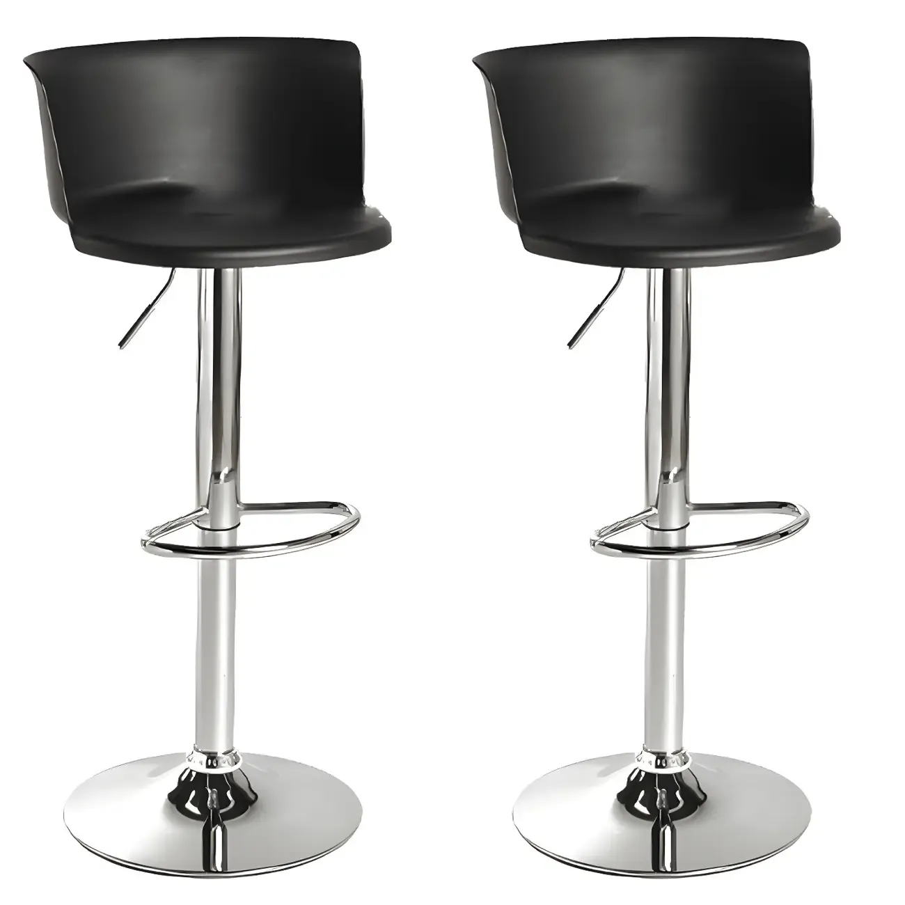 Glam Metal Swivel Adjustable Bar Stools with Footrest for Kitchen Image - 22