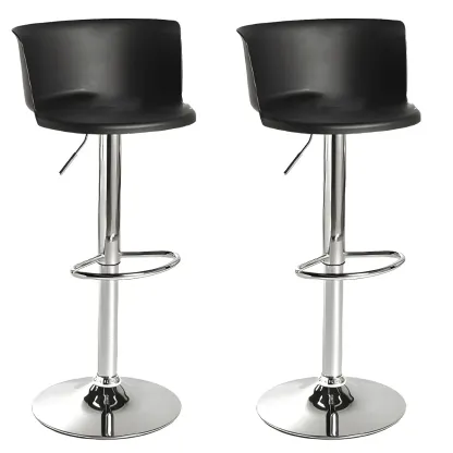 Glam Metal Swivel Adjustable Bar Stools with Footrest for Kitchen Image - 22