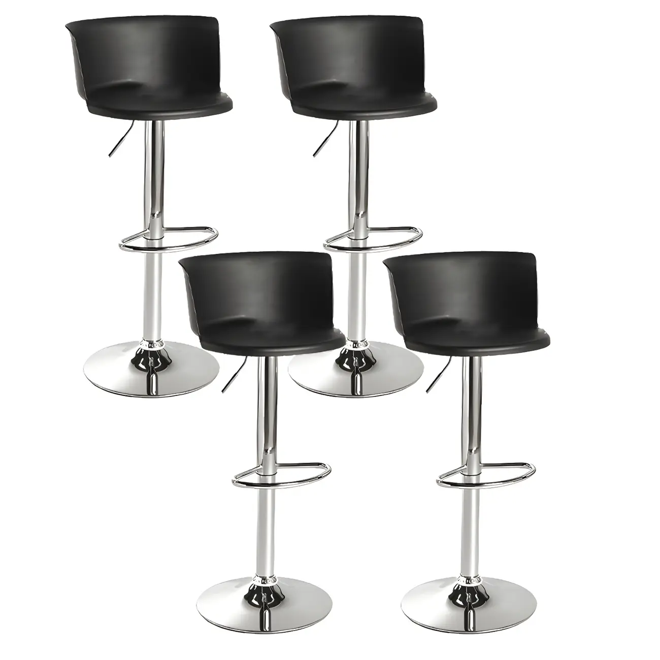 Glam Metal Swivel Adjustable Bar Stools with Footrest for Kitchen Image - 23 | homeyfad