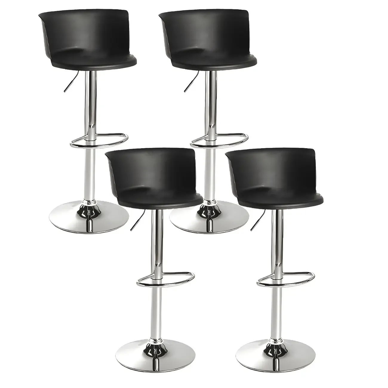 Glam Metal Swivel Adjustable Bar Stools with Footrest for Kitchen Image - 23