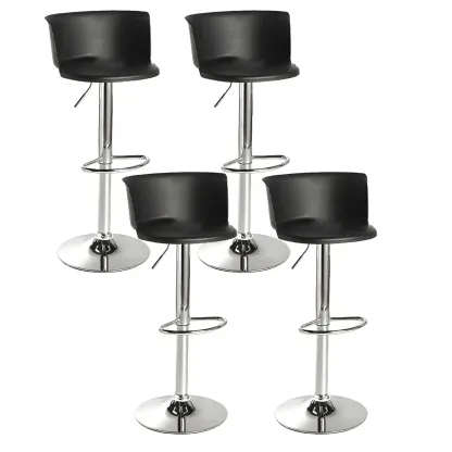 Glam Metal Swivel Adjustable Bar Stools with Footrest for Kitchen Image - 23