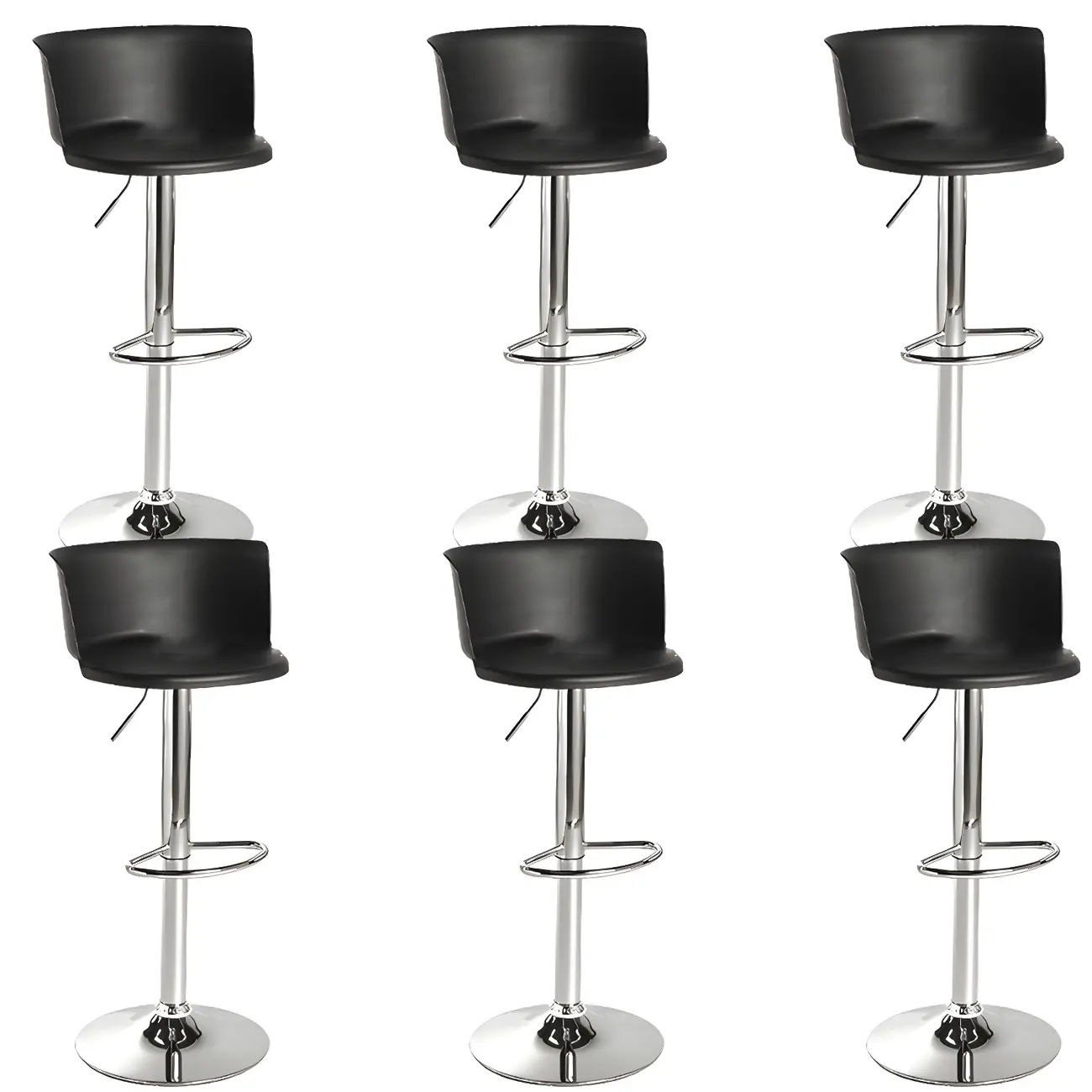 Glam Metal Swivel Adjustable Bar Stools with Footrest for Kitchen Image - 24 | homeyfad