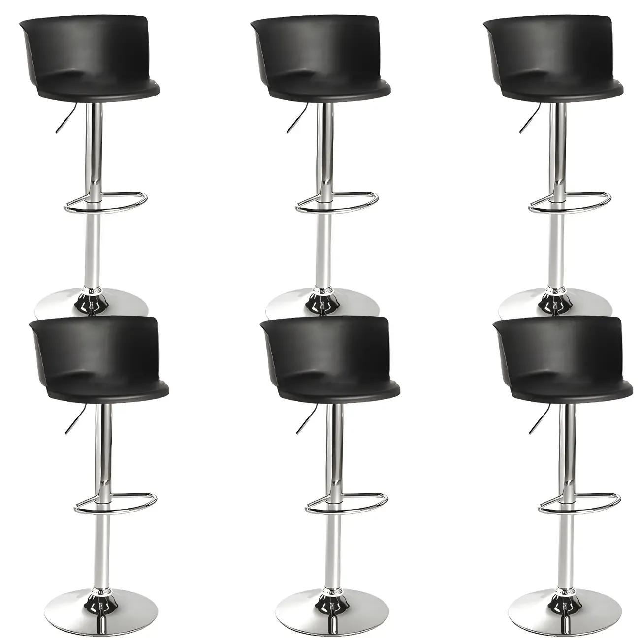 Glam Metal Swivel Adjustable Bar Stools with Footrest for Kitchen Image - 24