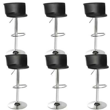 Glam Metal Swivel Adjustable Bar Stools with Footrest for Kitchen Image - 24