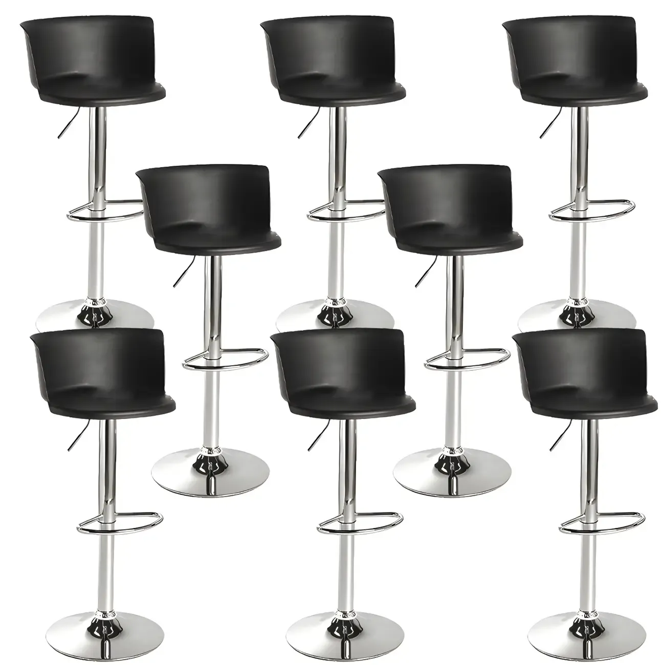 Glam Metal Swivel Adjustable Bar Stools with Footrest for Kitchen Image - 25