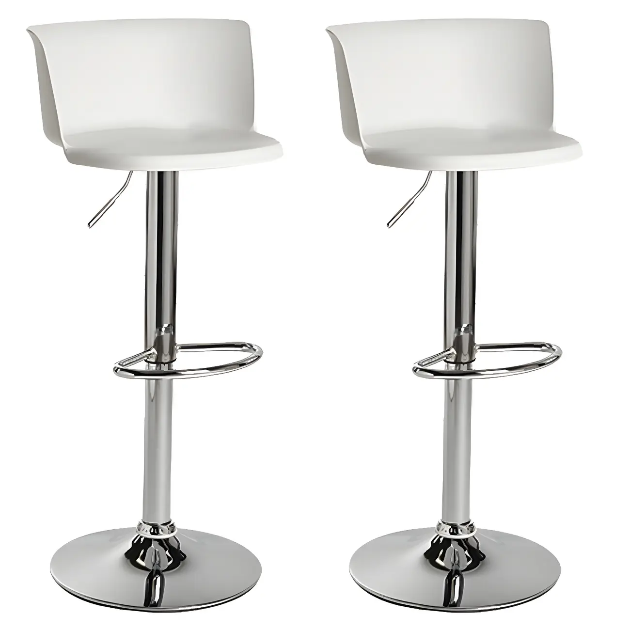 Glam Metal Swivel Adjustable Bar Stools with Footrest for Kitchen Image - 27 | homeyfad