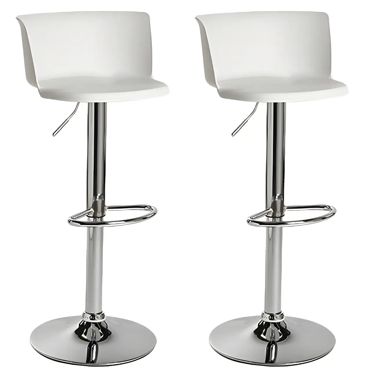 Glam Metal Swivel Adjustable Bar Stools with Footrest for Kitchen Image - 27