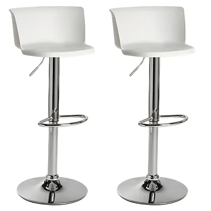 Glam Metal Swivel Adjustable Bar Stools with Footrest for Kitchen Image - 27