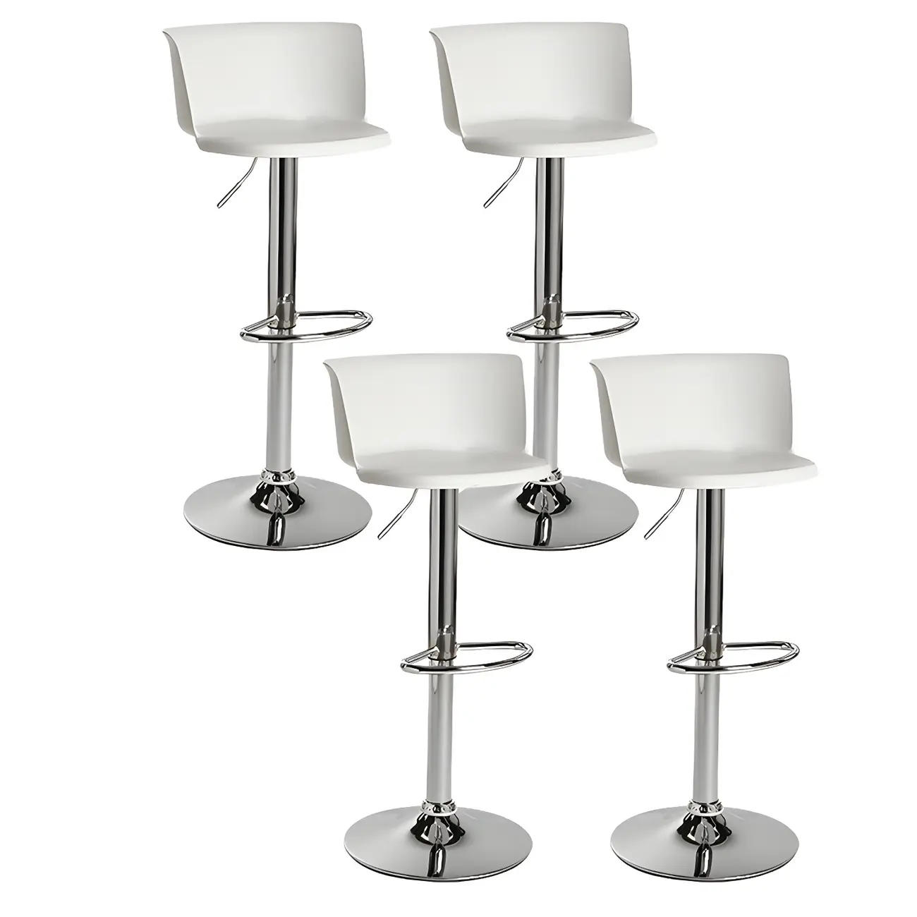 Glam Metal Swivel Adjustable Bar Stools with Footrest for Kitchen Image - 28 | homeyfad