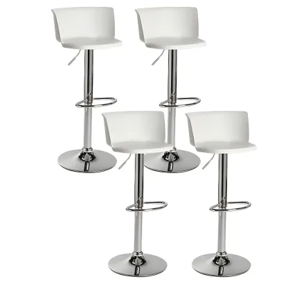 Glam Metal Swivel Adjustable Bar Stools with Footrest for Kitchen Image - 28