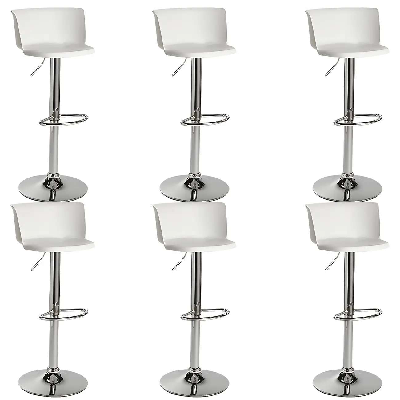 Glam Metal Swivel Adjustable Bar Stools with Footrest for Kitchen Image - 29 | homeyfad