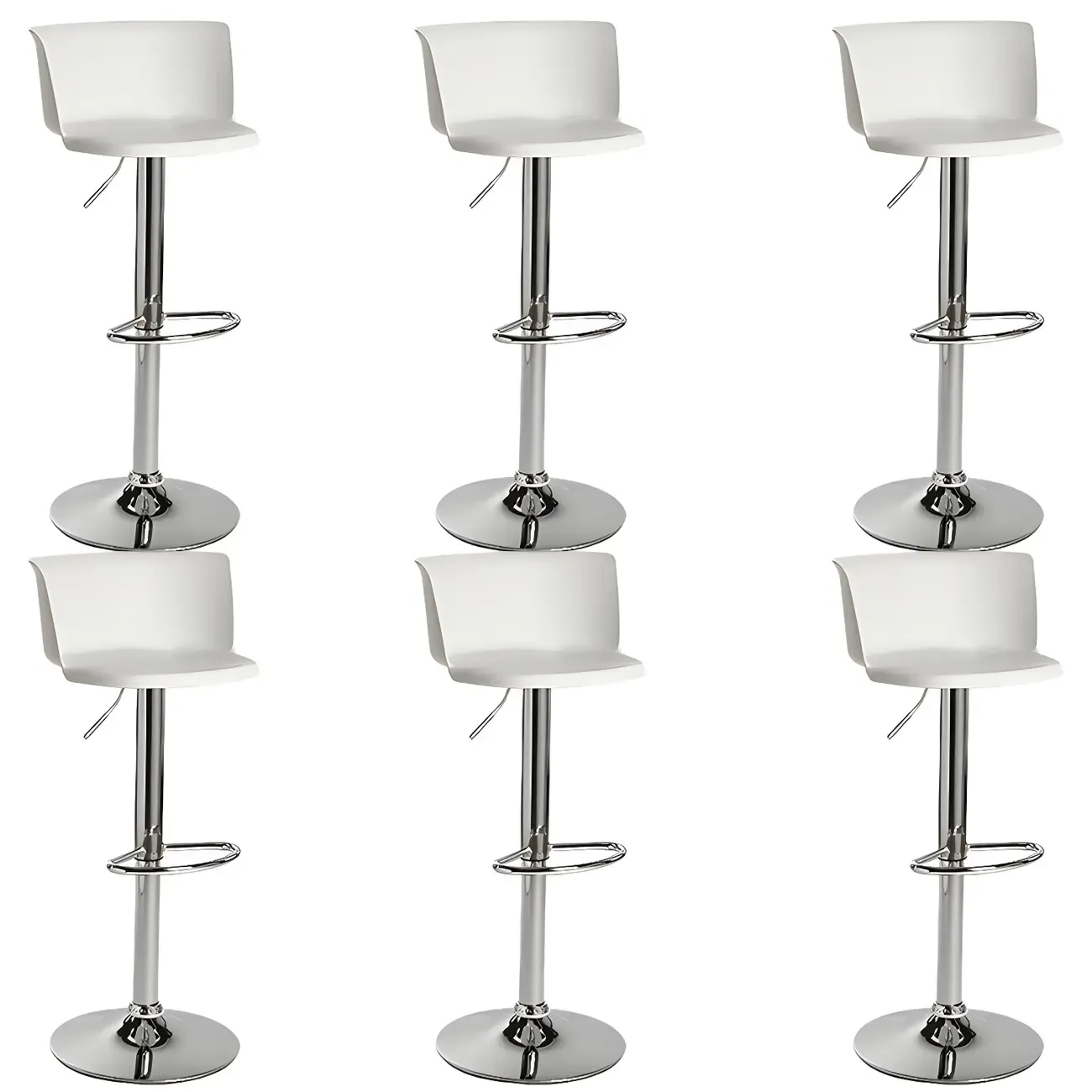 Glam Metal Swivel Adjustable Bar Stools with Footrest for Kitchen Image - 29